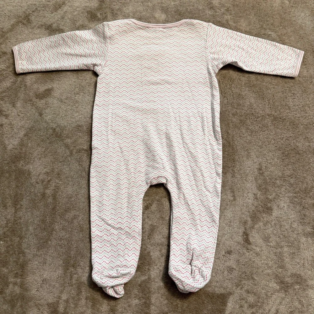 Magnolia Baby Gingerbread Man Footed Sleeper Pima Cotton Red Green Chevron 6M